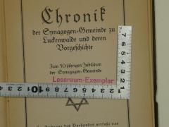 - (Jüdische Gemeinde zu Berlin), Stempel: Notiz; 'Leseraum-Exemplar'. 