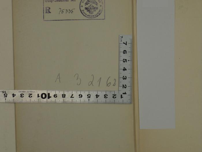 - (Reichsnährstand), Von Hand: Signatur, Nummer, Inventar-/ Zugangsnummer; 'A 32162'. 