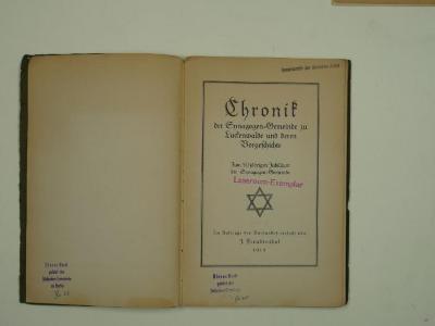 D 417 623: Chronik der Synagogen=Gemeinde zu Luckenwalde und deren Vorgeschichte. Zum 50 jährigen Jubiläum der Synagogen=Gemeinde. (1919)