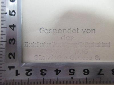 3 X 1250 : Rechtsstellung und innere Verfassung der Juden in Polen : ein geschichtlicher Rundblick (1917);- (Zionistische Vereinigung für Deutschland), Stempel: Name, Ortsangabe, Notiz; 'Gespendet von
der
Zionistischen Vereinigung für Deutschland
Berlin W. 15
Sächsische Strasse 8.'. 