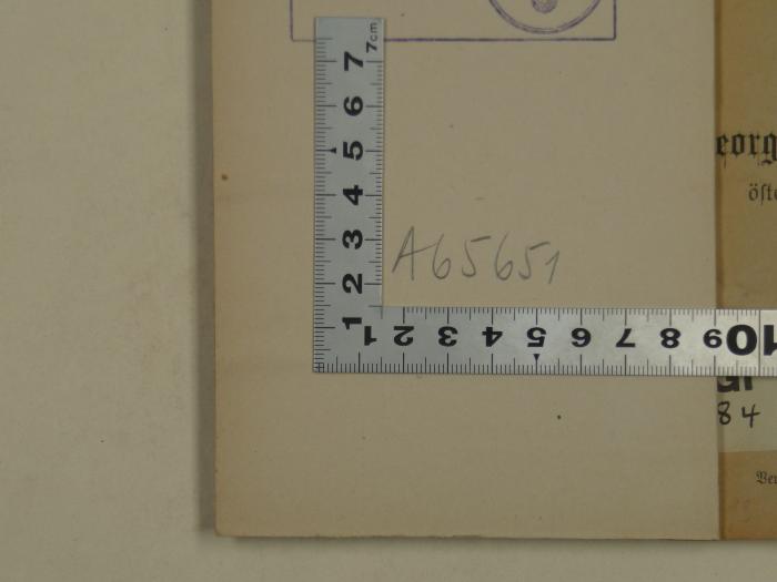 -, Von Hand: Signatur; 'A65651'