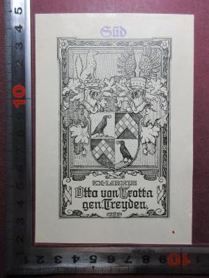 4 X 229&lt;2&gt; : Hermann von Wissmann : Deutschlands größter Afrikaner : sein Leben und Wirken unter Benutzung des Nachlasses (1907);- (Trotta Genannt Treyden, Otto von), Etikett: Exlibris, Wappen, Name; 'Ex-Libris
Otto von Trotta
gen. Treyden.'. 