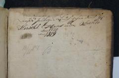 - (Hans, Hirschl), Von Hand: Name, Datum, Widmung; 'Dieses seelige Buch gehört dem Hr. Hirschl Hans aus Alzanto[?]
Ano 1770
Ano 1819'. 