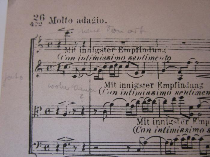 No 190 Be 15b: Quartett No. 15. A-moll für 2 Violinen, Viola und Violoncell : Op. 132 (o.J.);J / 971 (unbekannt), Von Hand: Annotation. 