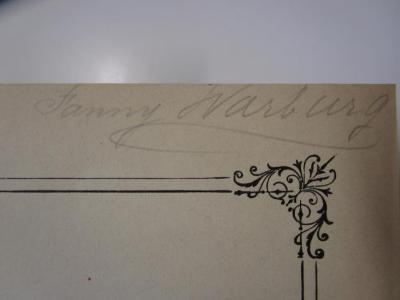 No 190 Tscha 2a: Quartett No. 2. F-dur für 2 Violinen, Viola und Violoncell : Op. 22 (o.J.);J / 1060 (Warburg, Fanny), Von Hand: Autogramm, Name; 'Fanny Warburg'. 