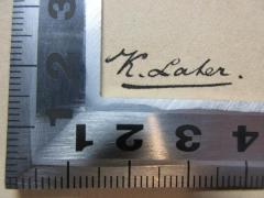 - (Later, K.), Von Hand: Autogramm; 'K. Later[?].'. 