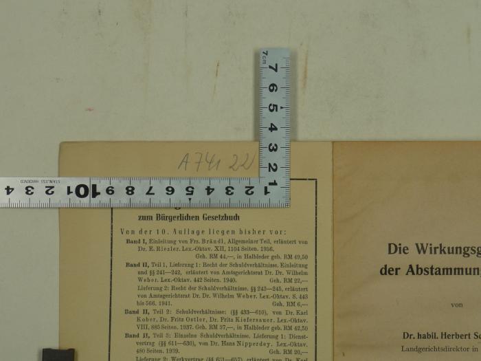 - (Reichsstelle für Sippenforschung (Berlin)), Von Hand: Signatur, Annotation; 'A74122'. 