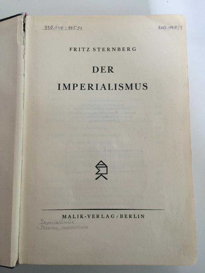 Ba 634 (ausgeschieden) : Der Imperialismus (1926)