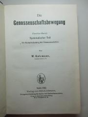 16 D 640-2 : Systematischer Teil: die Kulturbedeutung der Genossenschaften (1925)
