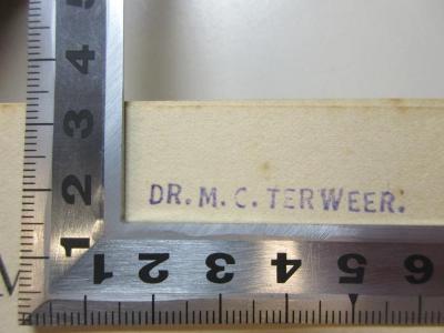 - (Terweer, M. C.), Stempel: Berufsangabe/Titel/Branche, Name; 'Dr. M. C. Terweer.'. ;16 E 126&lt;2&gt; : Mittelmeerbilder : gesammelte Abhandlungen zur Kunde der Mittelmeerländer (1913)