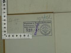 - (Reichsstelle für Sippenforschung (Berlin)), Von Hand: Besitzwechsel: ungültig, Signatur, Inventar-/ Zugangsnummer, Ortsangabe; 'Sf 109/4
Tb 117'. 