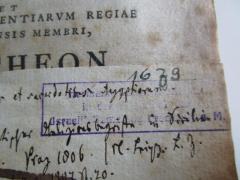 - (Israelitische Gemeinde Frankfurt am Main), Von Hand: Signatur; '1679'. 