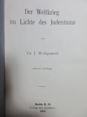 4 X 3139 : Der Weltkrieg im Lichte des Judentums (1915)