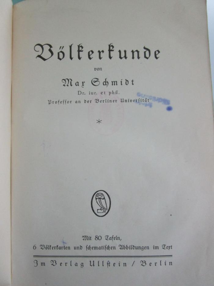 II 1626 3.Ex.: Völkerkunde ([1924])