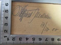 - (Jacobsohn, Alfred), Von Hand: Autogramm, Datum; 'Alfred Jacobsohn
19/10 00'. 