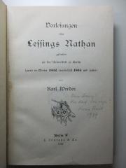 4 X 3717 : Vorlesungen über Lessings Nathan : gehalten an der Universität zu Berlin (zuerst im Winter 1862, wiederholt 1864 und später) (1892)