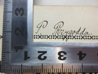 - (Przygodda, P.), Von Hand: Autogramm; 'P. Przygodda[?].'. ;4 X 5034 : Aus meinem Leben : Jugenderinnerungen (1909)