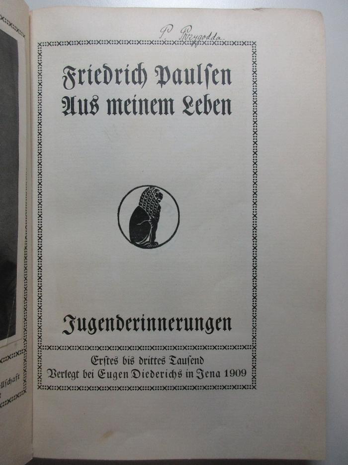 4 X 5034 : Aus meinem Leben : Jugenderinnerungen (1909)