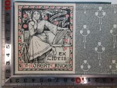 - (Lange, Robert), Etikett: Exlibris, Motto, Berufsangabe/Titel/Branche, Name, Abbildung; 'Hêr Walther von der Vogelweide, swer des vergaeze, der taete mir leide.

Ex Libris:
Dr. Robert Lange.'. 