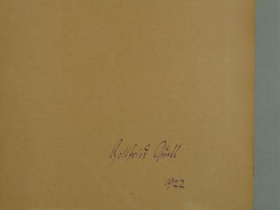 - (Quell, Gottfried), Von Hand: Name, Datum; 'Gottfried Quell

1922'. 