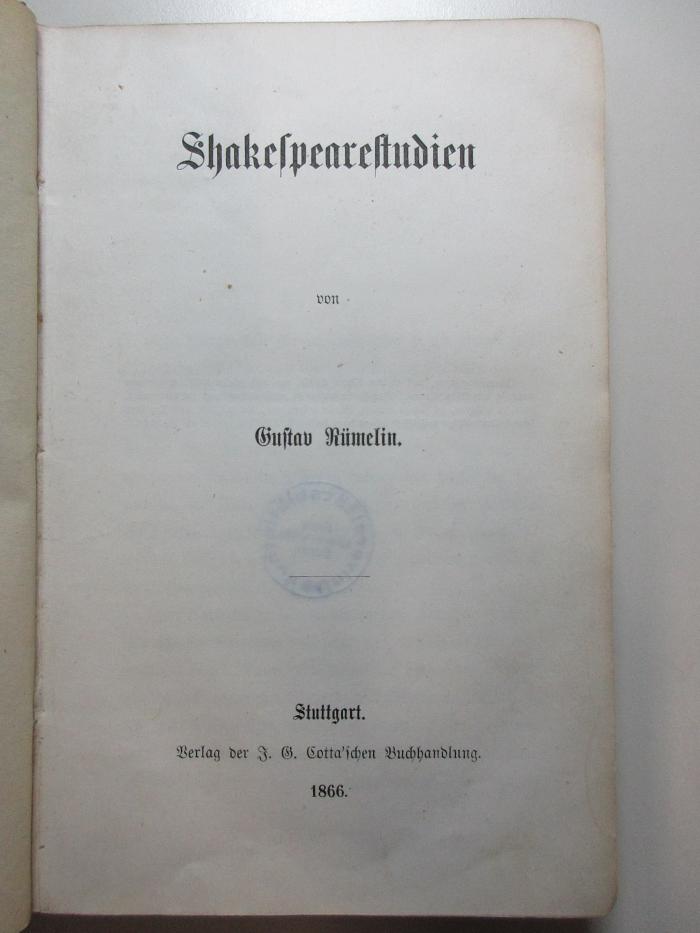 4 X 4960 : Shakespearestudien (1866)