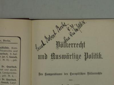 - (Boche, Ernst Robert), Von Hand: Name, Ortsangabe; 'Ernst Robert Boche
W.30. Neue Winterfeldt 15'. 