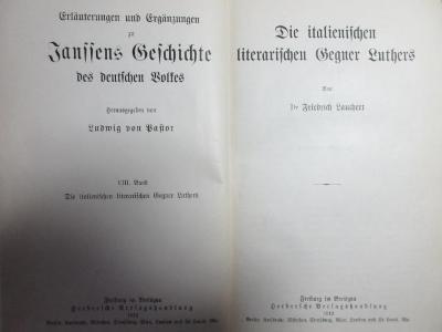 4 F 551-8 : Die italienischen literarischen Gegner Luthers (1912)
