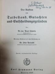 5 C 193&lt;2&gt; : Der Aufbau von Tatbestand, Gutachten und Entscheidungsgründen (1940)