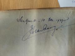 - (van Praag, Jonas Andries), Von Hand: Ortsangabe, Datum; 'Santpoot, 10. Dez. 1947 JA van Praag'. 