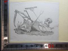 - (Eustatius, Henry), Etikett: Exlibris, Wappen, Name, Ortsangabe, Abbildung; 'Henry Eustatius. Strickland'. 