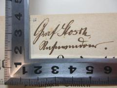 - (Stosch), Von Hand: Autogramm, Berufsangabe/Titel/Branche; 'Graf Stosch
[?].'. 