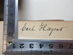 - (Hagens, Carl), Von Hand: Autogramm; 'Carl Hagens'. 