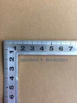 Bg 452 1a (ausgesondert) : Grundlagen und Kritik des Sozialismus (1919);- (Behrendt, Richard F.), Stempel: Name; 'Richard F. Behrendt'.  (Prototyp)