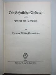 4 X 4475 : Die Schuld der Anderen und der Betrug von Versailles (1931)