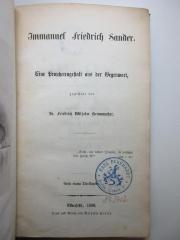 4 X 3393 : Immanuel Friedrich Sander : eine Prophetengestalt aus der Gegenwart (1860)