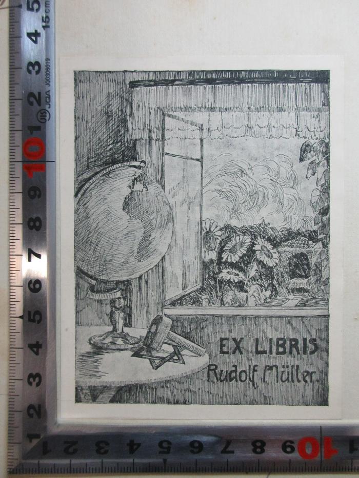 - (Müller, Rudolf), Etikett: Exlibris, Name, Abbildung; 'Ex Libris
Rudolf Müller.'. ;4 X 4475 : Die Schuld der Anderen und der Betrug von Versailles (1931)
