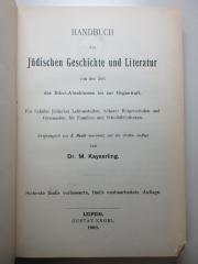 4 X 3129&lt;7&gt; : Handbuch der jüdischen Geschichte und Literatur von der Zeit des Bibel-Abschlusses bis zur Gegenwart : für Schüler jüdischer Lehranstalten, höherer Bürgerschulen und Gymnasien, für Familien und Schulbibliotheken (1900)