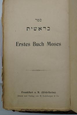 Asch7290 : ספר בראשית = Erstes Buch Moses