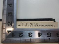 - (Kellermann, R.), Von Hand: Berufsangabe/Titel/Branche, Name; 'Dr. R. Kellermann.'. 
