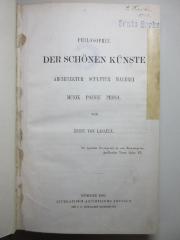 5 X 181 : Philosophie der schönen Künste : Architektur, Sculptur, Malerei, Musik, Poesie, Prosa (1860)