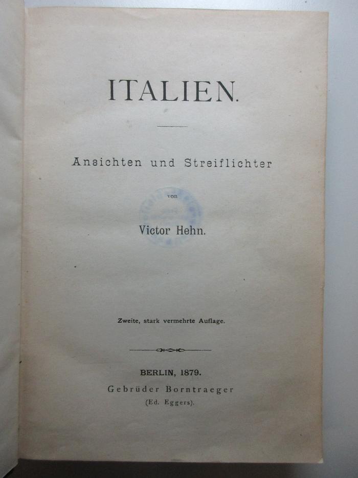 4 X 5292&lt;2&gt; : Italien : Ansichten und Streiflichter (1879)