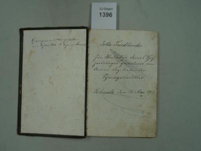 - (Friedländer, Jetta), Von Hand: Notiz, Datum; 'Schwiegermutter gestorben am 18. Jan. 1908. 15. Tag im Schewat.'. 