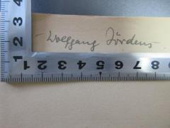 - (Jördens, Wolfgang), Von Hand: Autogramm; '-Wolfgang J[ör]dens-.'. 