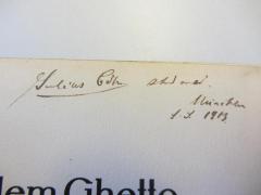 - (Cohn, Julius), Von Hand: Berufsangabe/Titel/Branche, Name, Ortsangabe, Datum; 'Julius Cohn stud med. München S.S. 1913.'. 