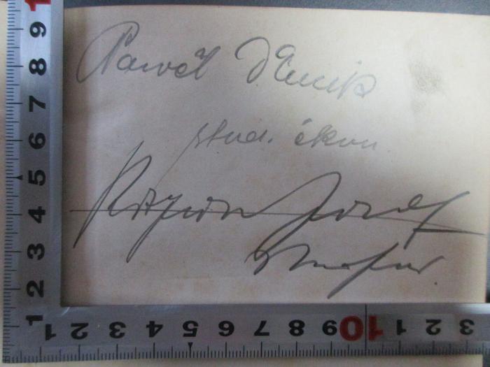 -, Von Hand: Autogramm, Berufsangabe/Titel/Branche; 'Pawel [?]
stud. [?]
[?]
[?]';5 X 369&lt;3&gt; : Grundzüge des deutschen Staatsrechts (1880)