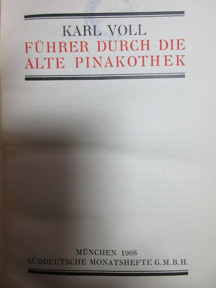 5 X 811 : Führer durch die Alte Pinakothek (1908)