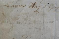- (Brand, Lazarus Herz), Von Hand: Name, Datum; 'Lazarus He[rz] Brand
[...] 1810'. 