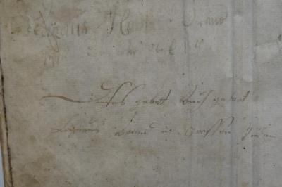 Asch7273 : ספר מנורת המאור (1773);- (Brand, Lazarus Herz), Von Hand: Name, Ortsangabe, Widmung; 'Dieses Buch gehehert 
Lazarus Brand in Großen Rüden'. 