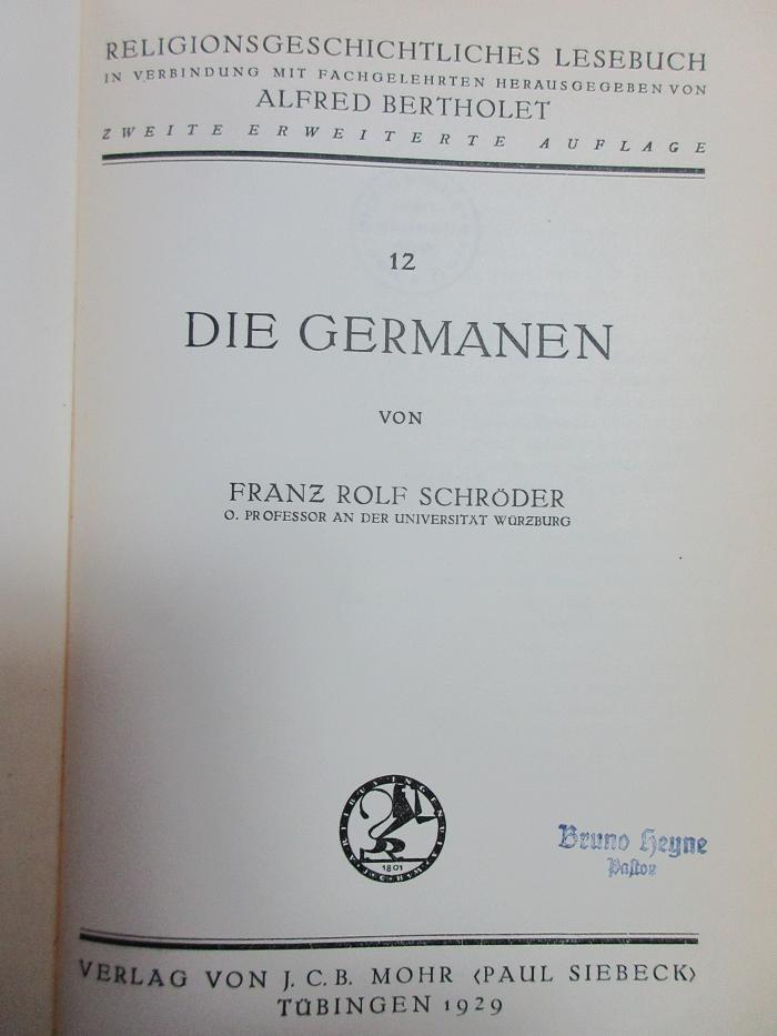 6 B 149&lt;2&gt;-12 : Die Germanen (1929)