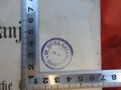 - (Spira, Salamon), Stempel: Name; 'Dr. Spira Salamon Rabbi'. 